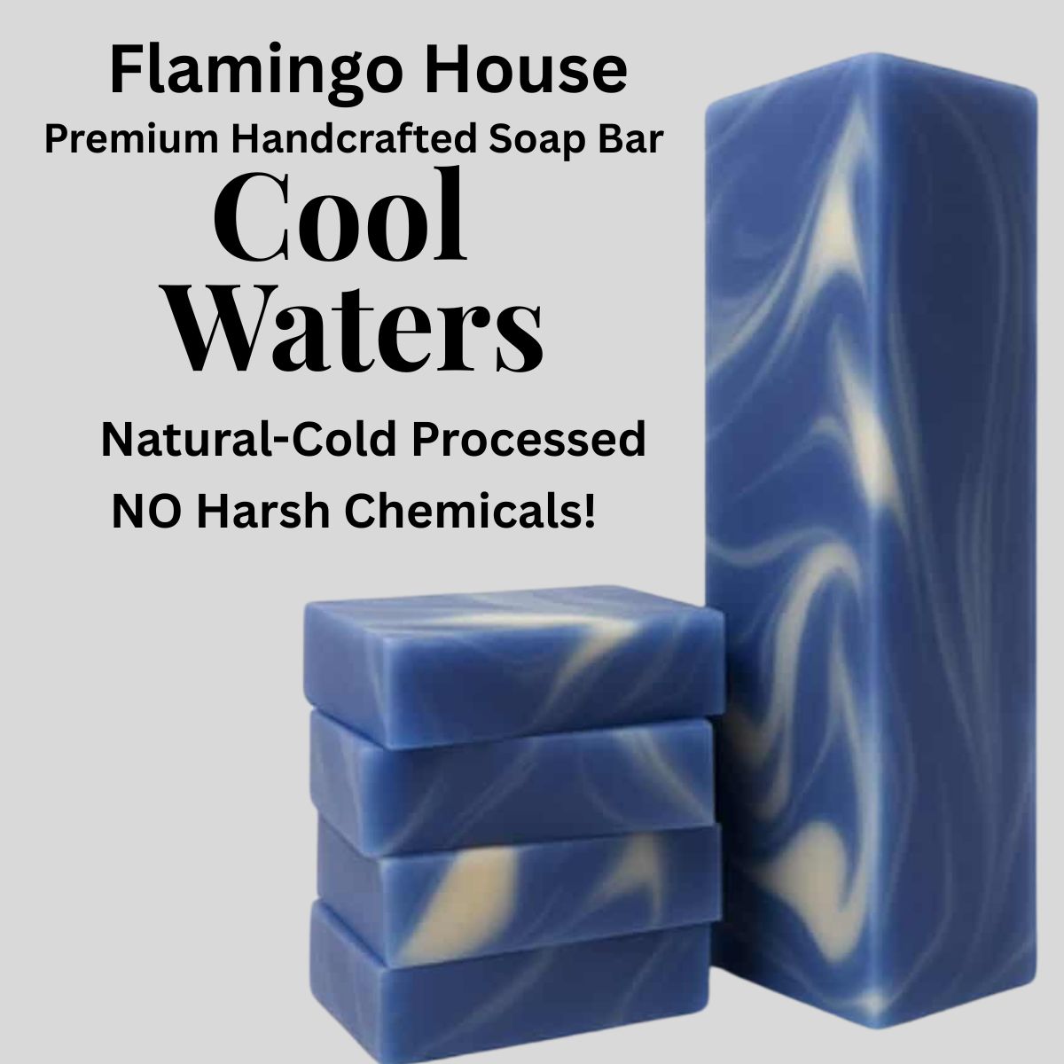 Cool Waters-Natural Handmade- Cold Processed Soap Bar