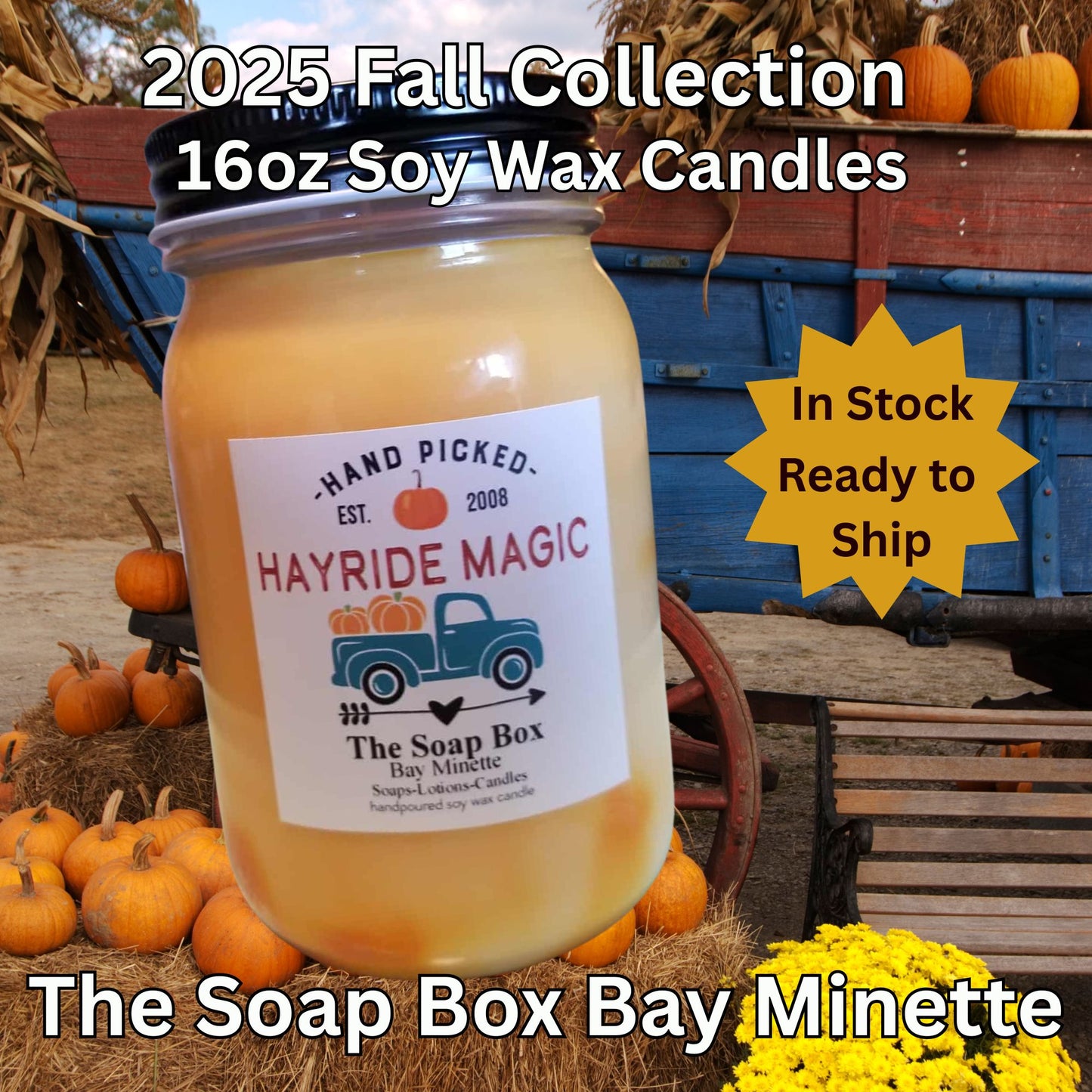 16 oz Hayride Magic Hand-Poured Soy Candle