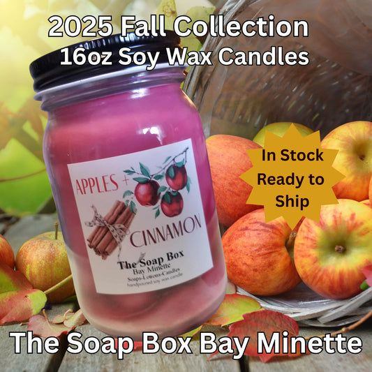 16oz Apple & Cinnamon Hand-Poured Soy Candle