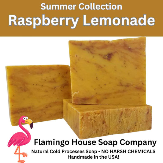 Raspberry Lemonade- Natural, Handmade, Cold Processed Soap Bar.
