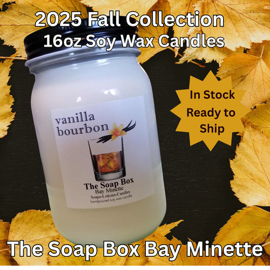 16 oz Vanilla Bourbon Hand-Poured Soy Candle